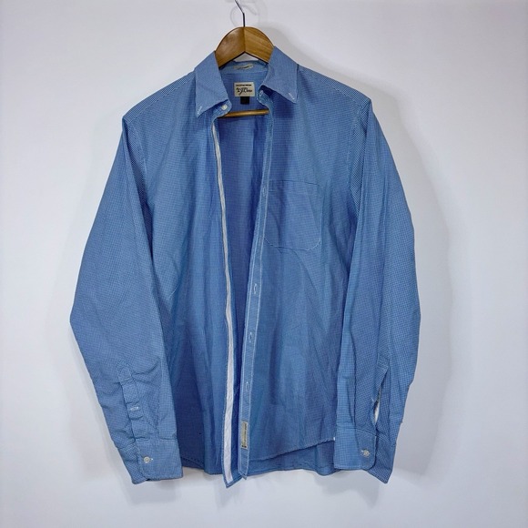 J. Crew Other - J.Crew Classic Fit Blue Gingham Button Down Long Sleeve Shirt Mens Size M